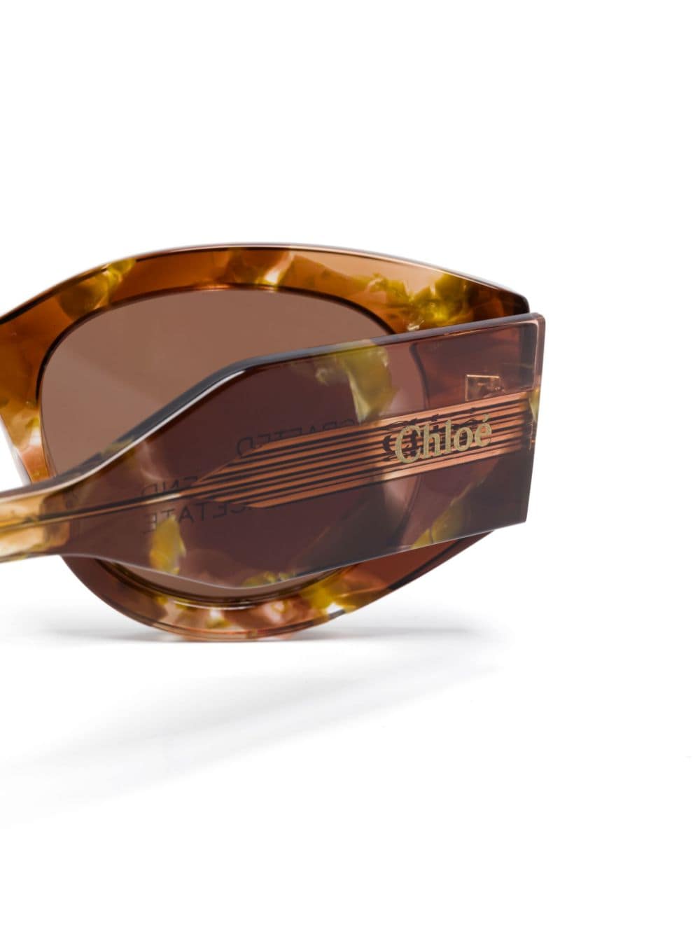 Shop Chloé Gaya Sunglasses In Braun