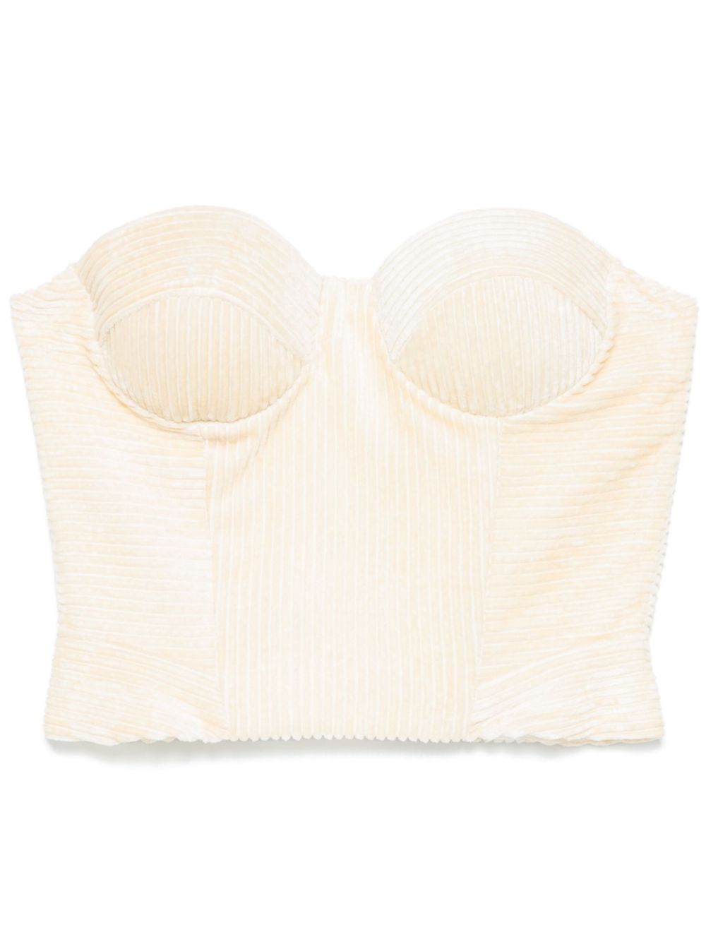 Ermanno Scervino ribbed velvet bustier top - Neutrals