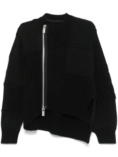 sacai patchwork cardigan