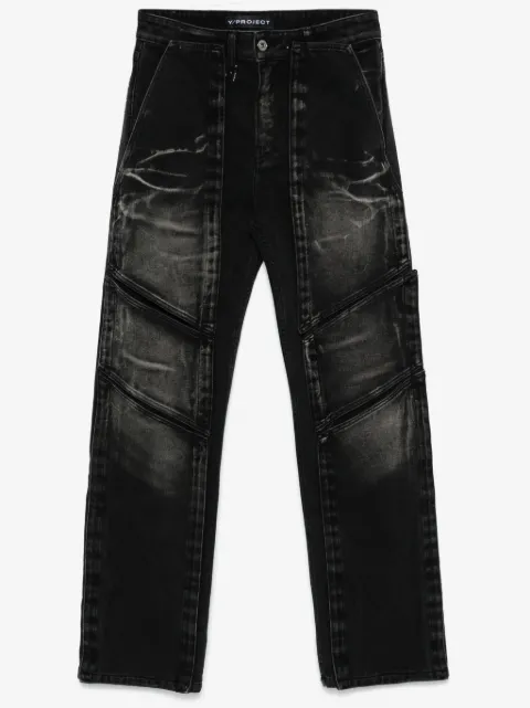 Y/Project jeans con paneles y cierre autoadherente