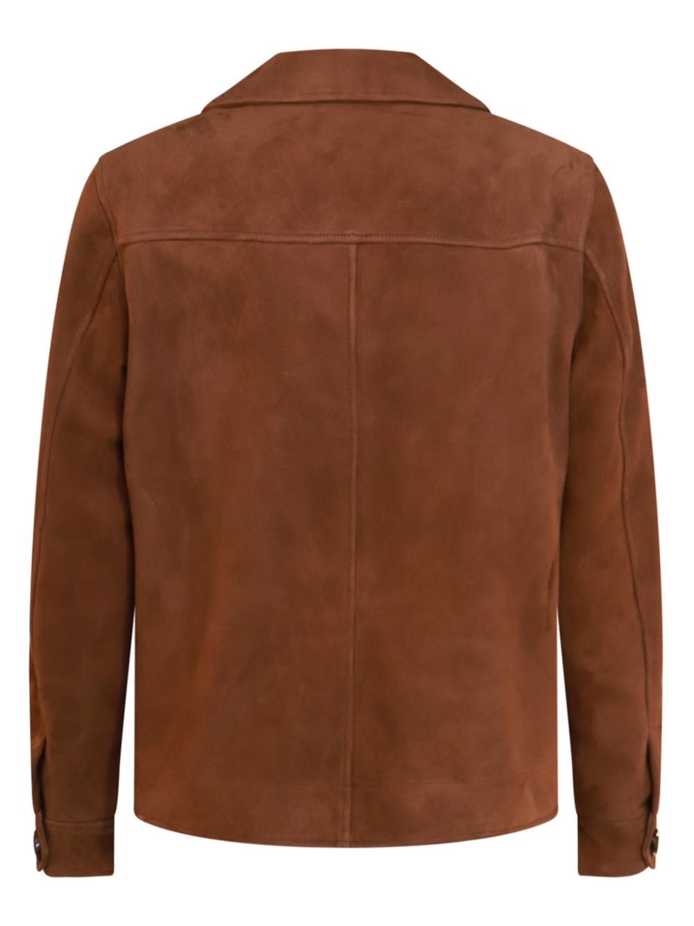 Shop Lardini Suede Shirt Jacket In Braun