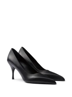 ランウェイ*PRADA*サテン メタリックレザー パンプス ピンヒール PRADAランウェイ ○VOGUE5月号掲載○ メタリックレザーパンプス