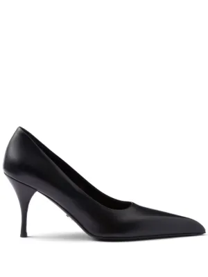【Yuna】PRADA Leather Heels Black Leather pumps | PRADA