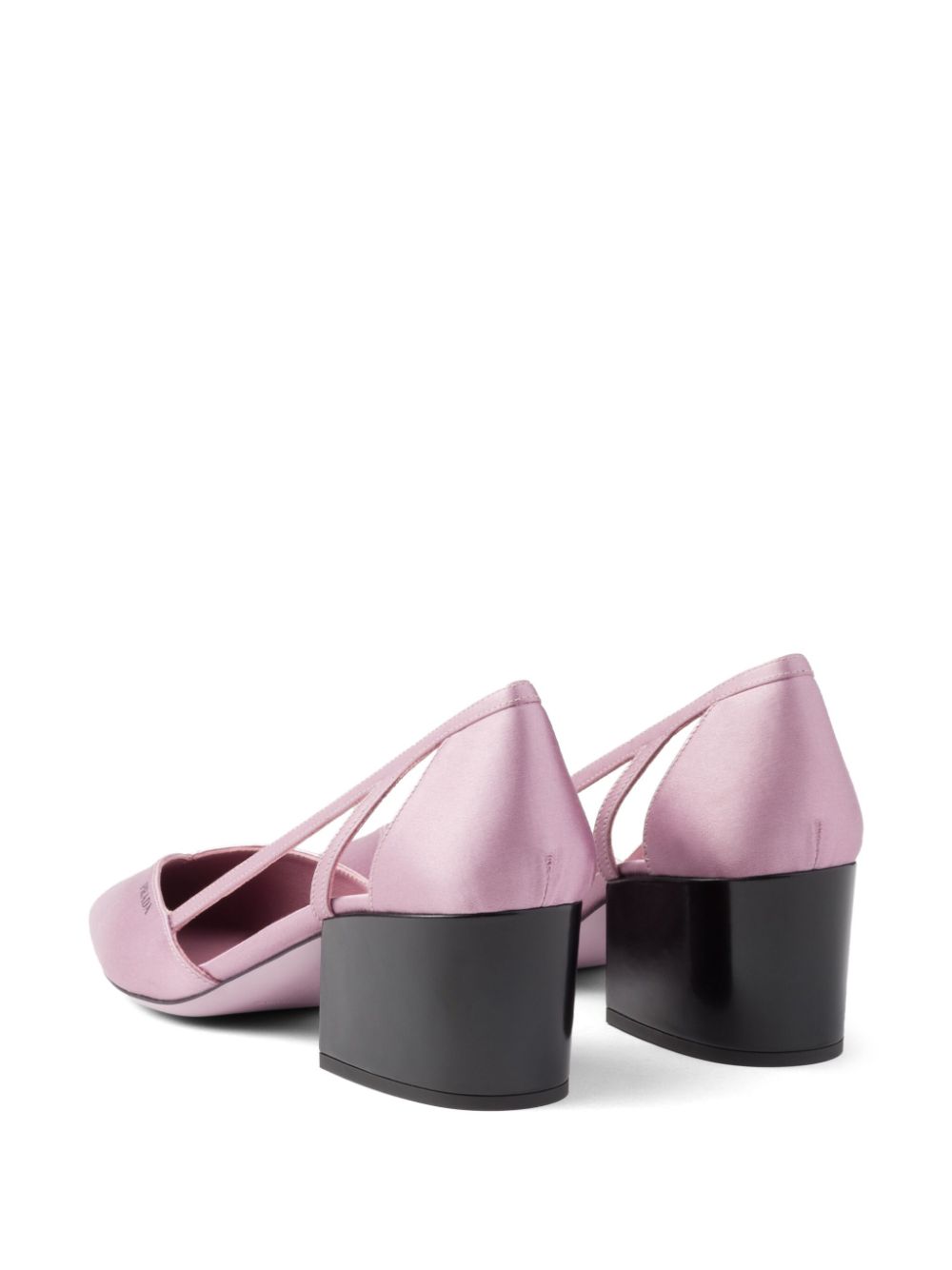 Prada 55 mm satijnen pumps met uitgesneden details Roze