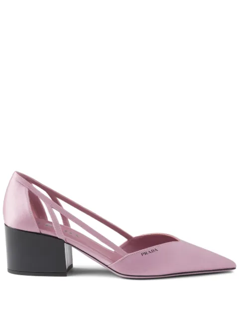 Prada 55mm satin cut-out pumps