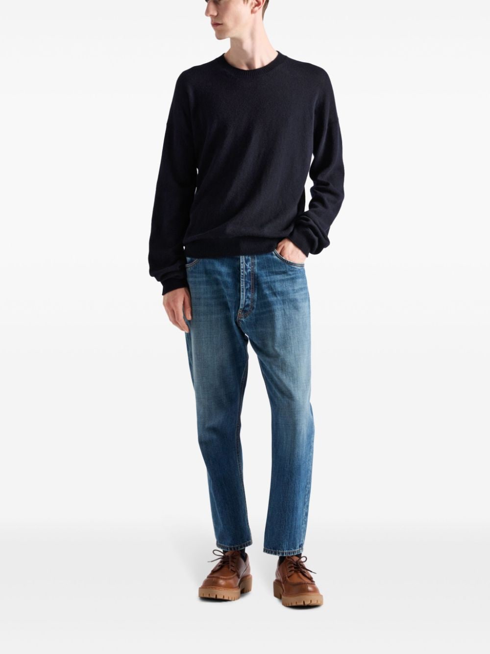 Shop Prada Cashmere Sweater In Blue