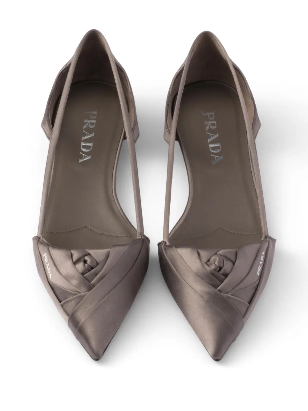 Prada Satin cut out Ballerinas Grey FARFETCH AU