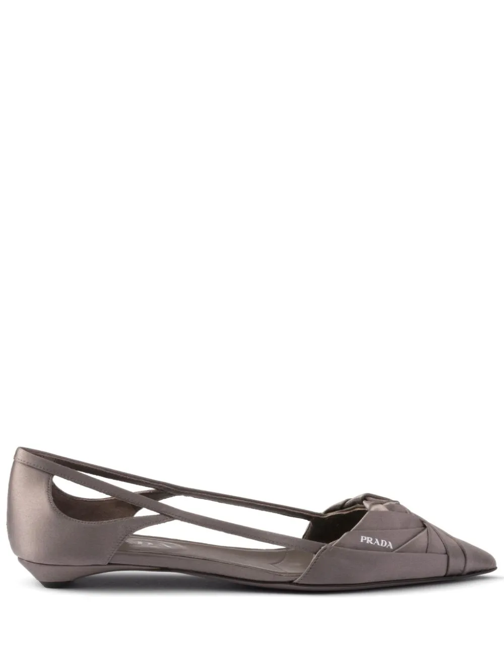 Satin cut-out ballerinas