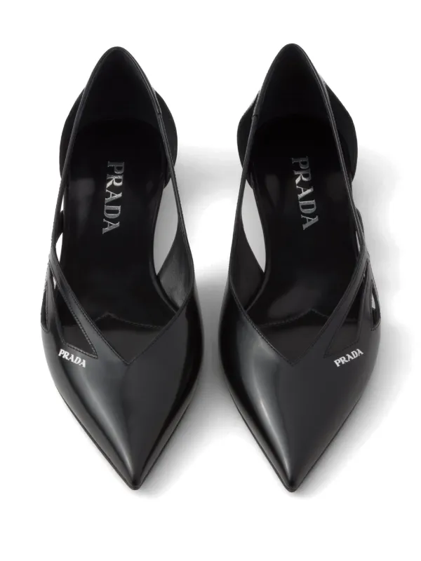フラットシューズ PRADA Cut-out leather ballet flats PRADA | Brushed Leather Cut-Out Ballerina Flats | Women