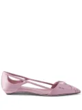 Prada Satin-finish cut-out ballerinas - Pink