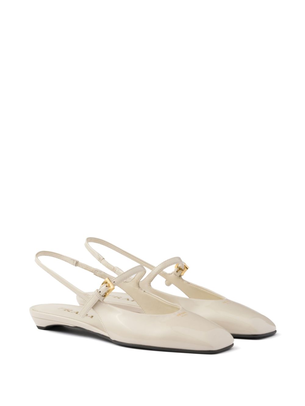 Prada Leren slingback ballerina's - Beige