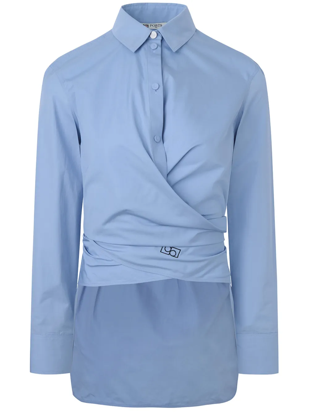 Ports 1961 Wrap Cotton Shirt In Blue