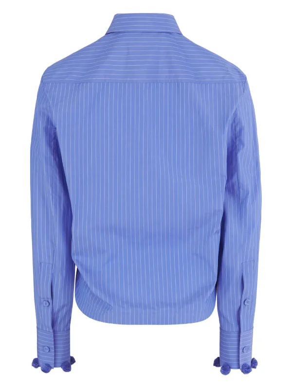 Ports 1961 Charming Pompom Shirt | Blue | FARFETCH CA