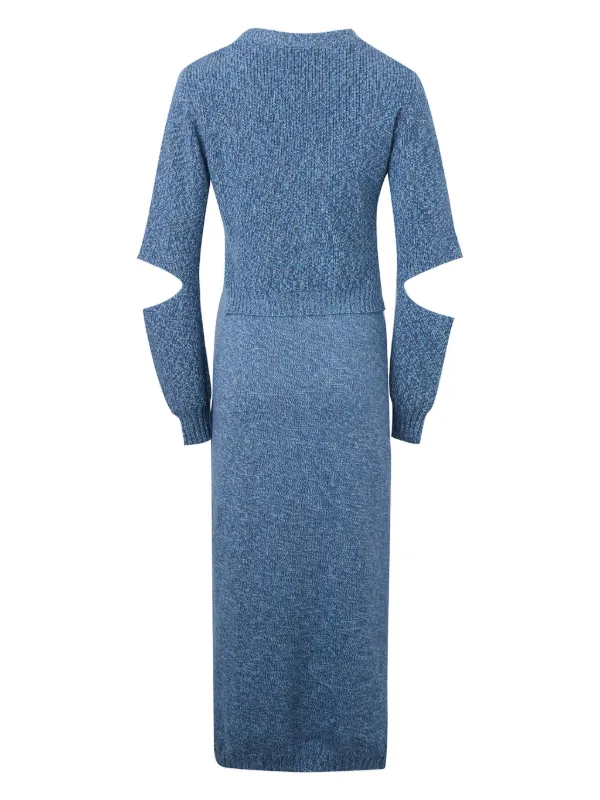 Ports 1961 cut-out Knitted Dress | Blue | FARFETCH
