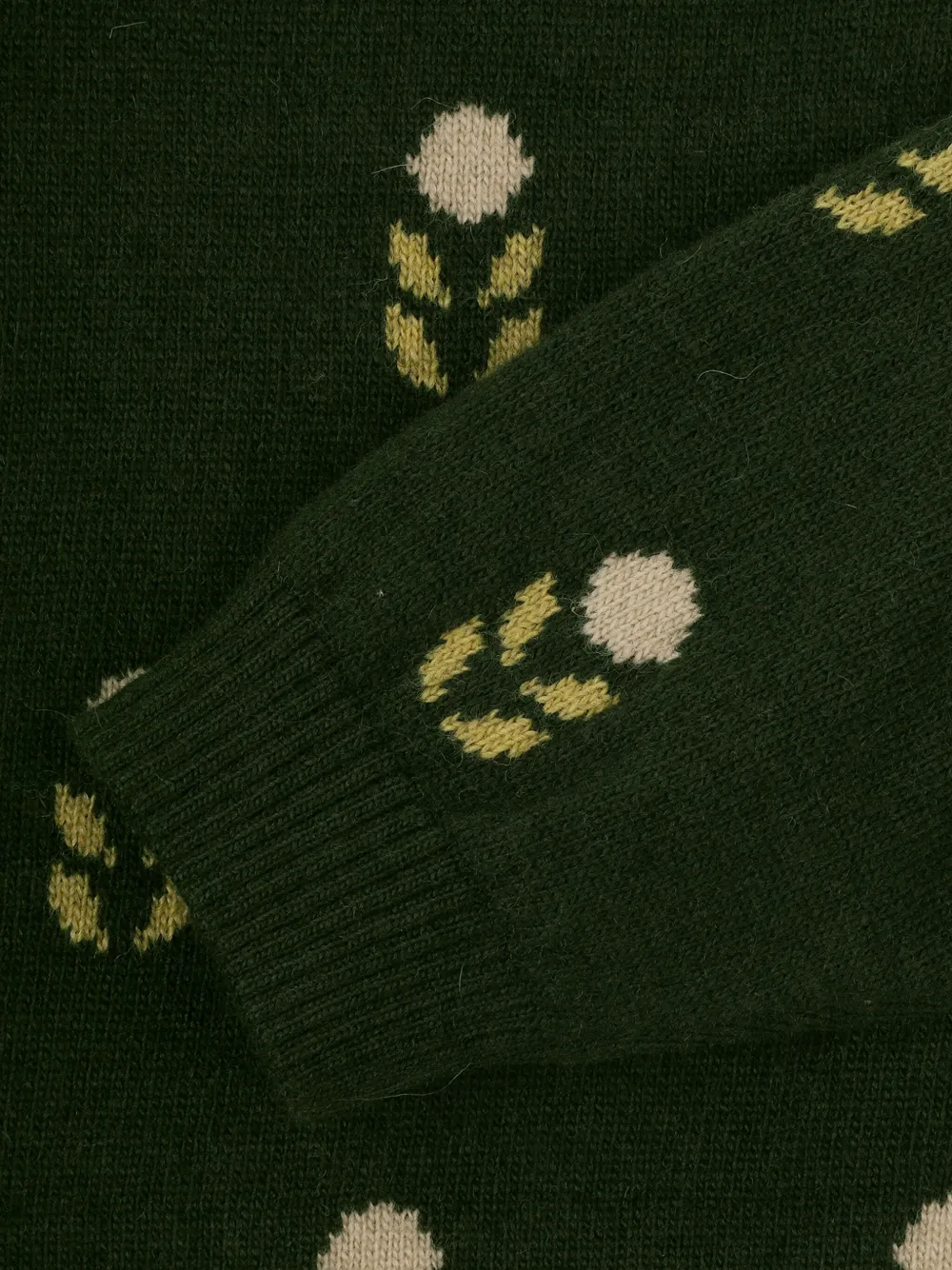 Knot Intarsia trui Groen
