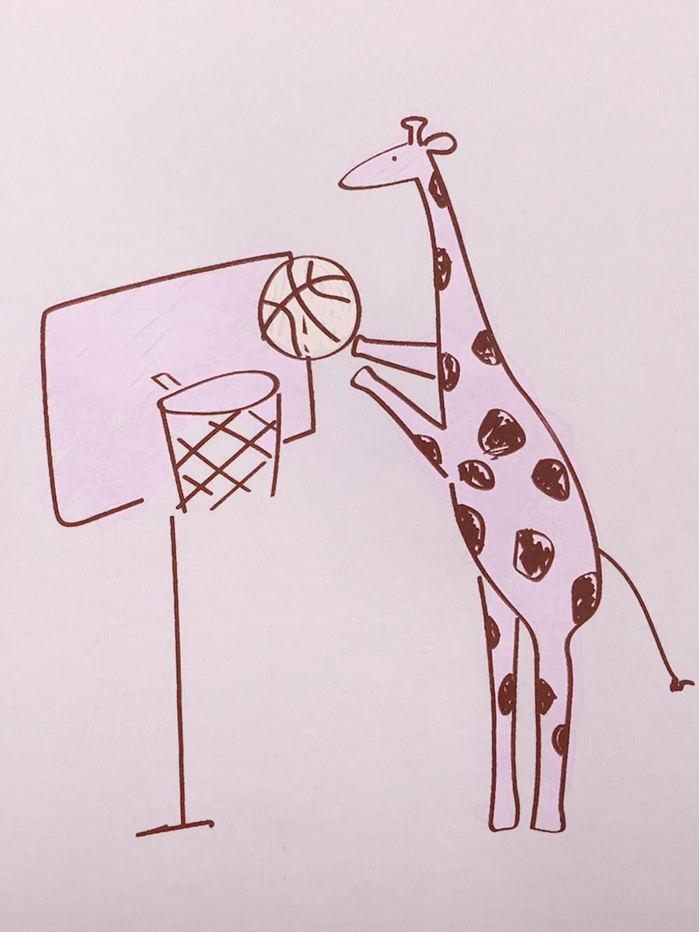 Knot Giraffe T-shirt Roze