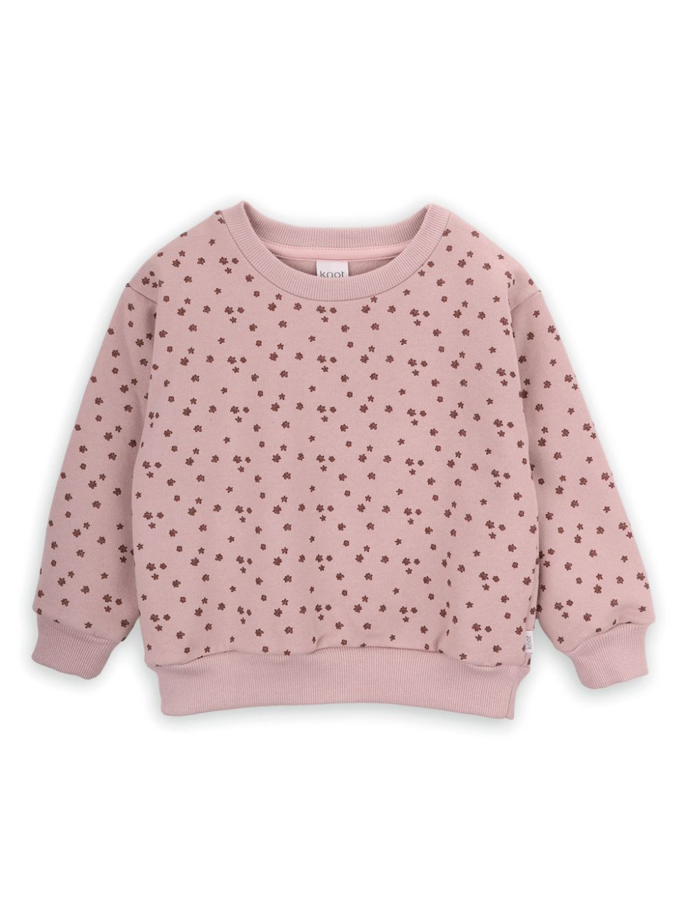 Knot flower-print sweatshirt - Pink