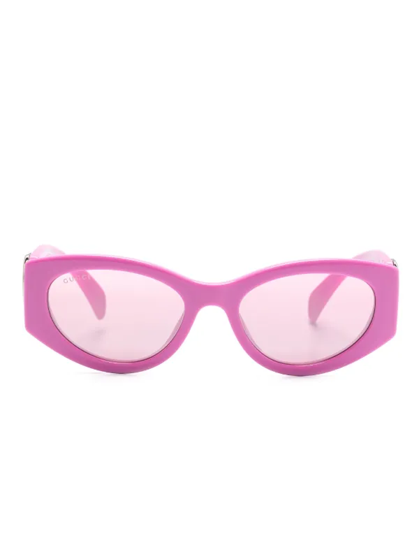 グッチ　オーバル型ピンクのサングラス Gucci Eyewear オーバルフレーム サングラス | ピンク | FARFETCH JP
