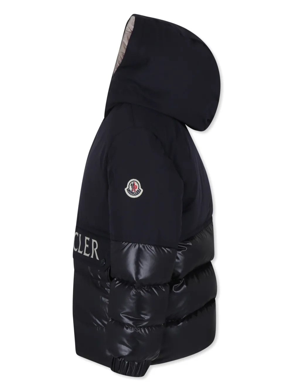 Moncler Enfant Gewatteerd jack met logopatch Blauw