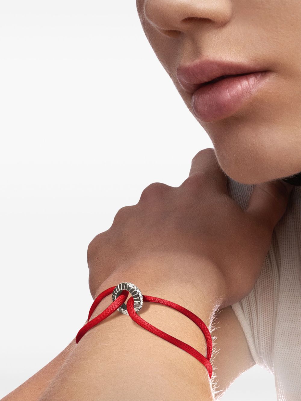 LOEV 14kt witgouden Eternity Summer armband met diamant - Rood