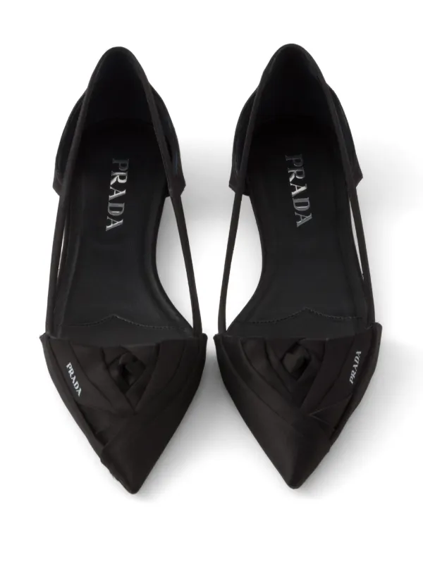 Prada サテン フラットシューズ | ホワイト | FARFETCH JP