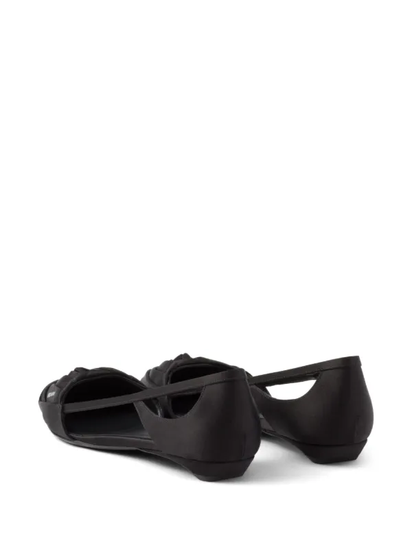 Prada サテン フラットシューズ | ホワイト | FARFETCH JP Prada サテン フラットシューズ | ホワイト | FARFETCH JP