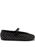 Prada crystal-embellished ballerina shoes - Black