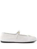 Prada leather ballerina shoes - White