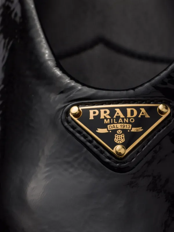 新品 PRADA レザー フラットシューズ Prada レザー フラットシューズ | ブラック | FARFETCH JP