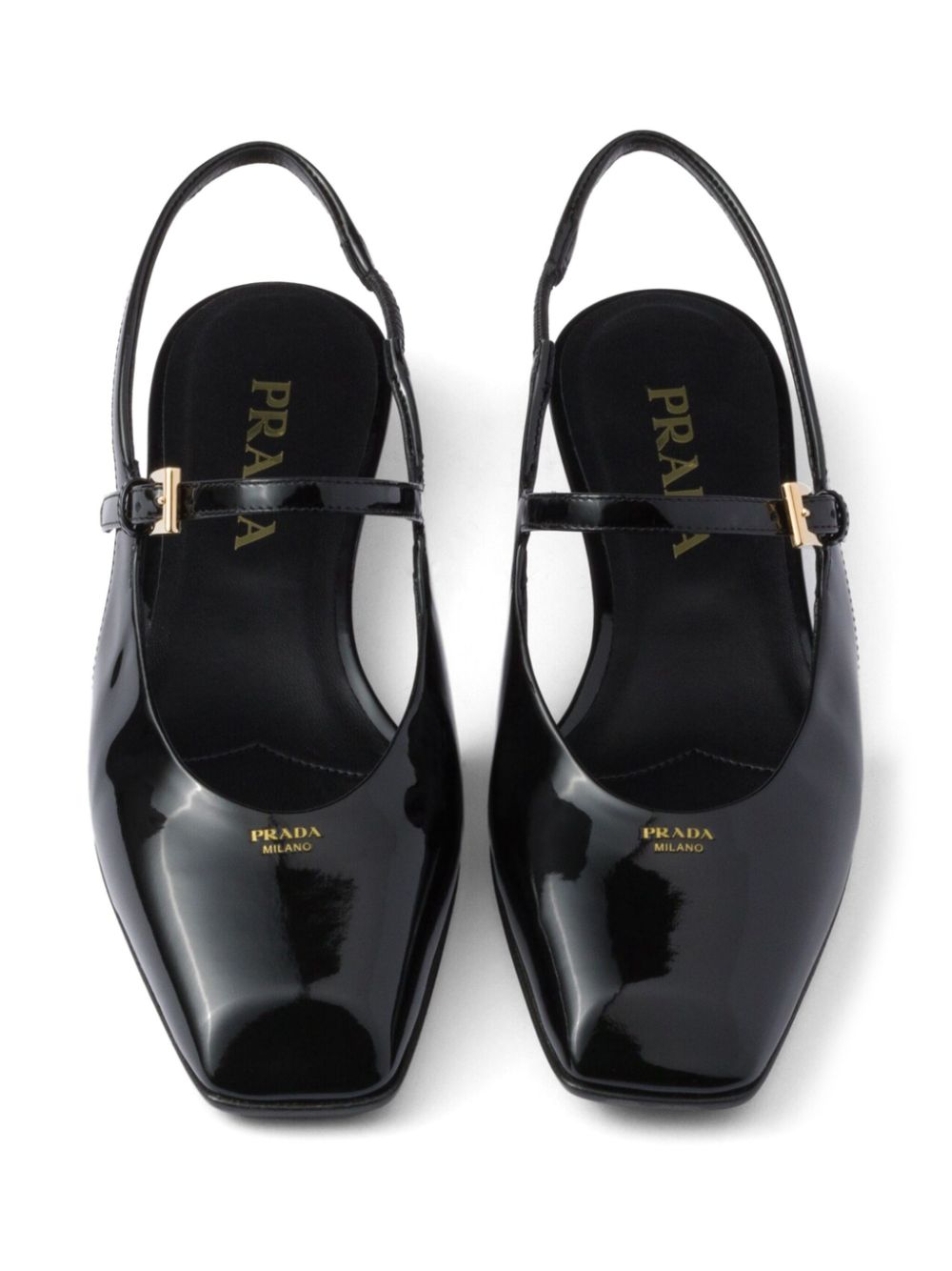 Prada Leren slingback ballerina's Zwart