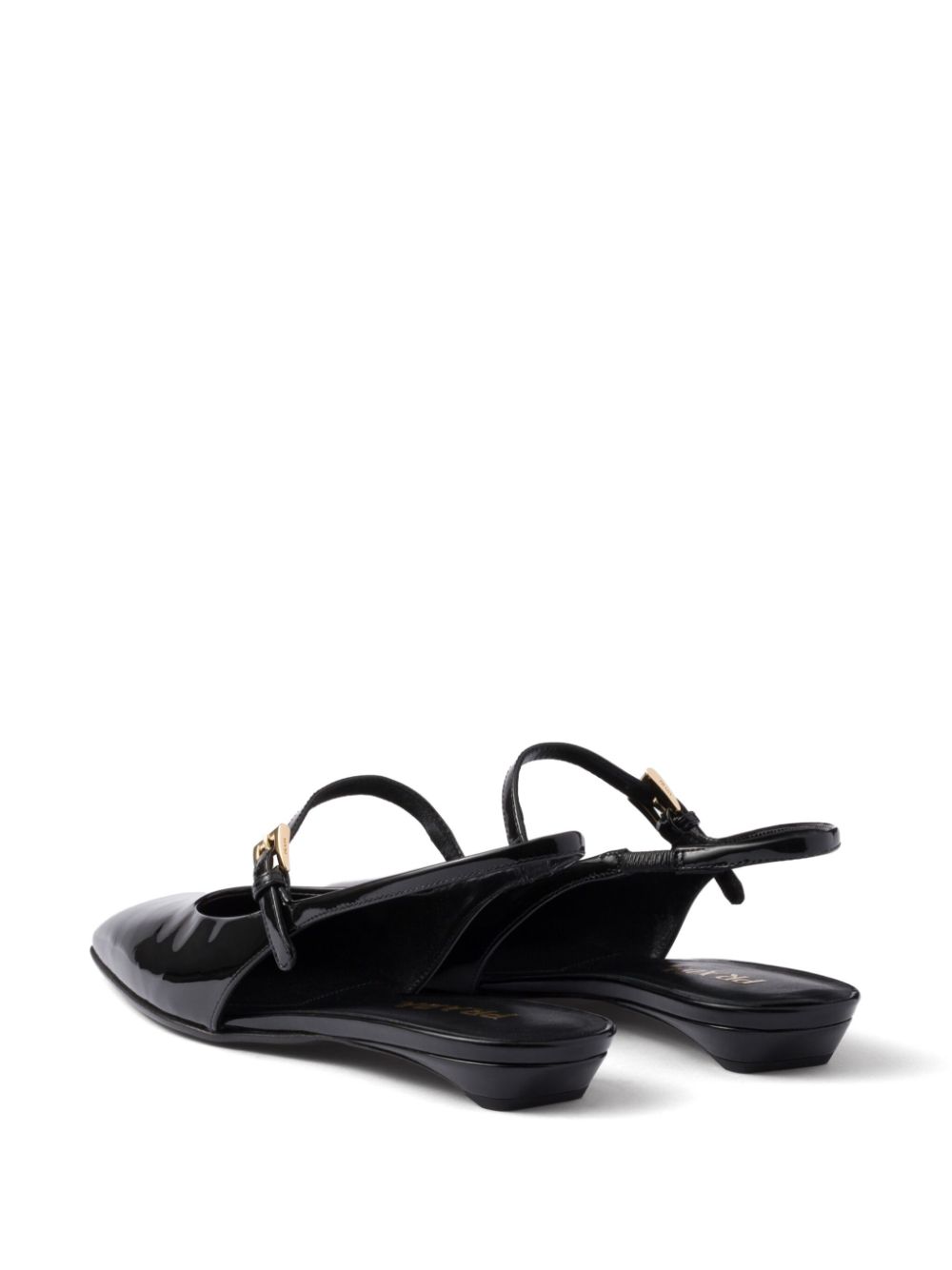 Prada Leren slingback ballerina's Zwart