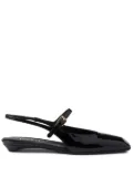 Prada leather slingback ballerina shoes - Black