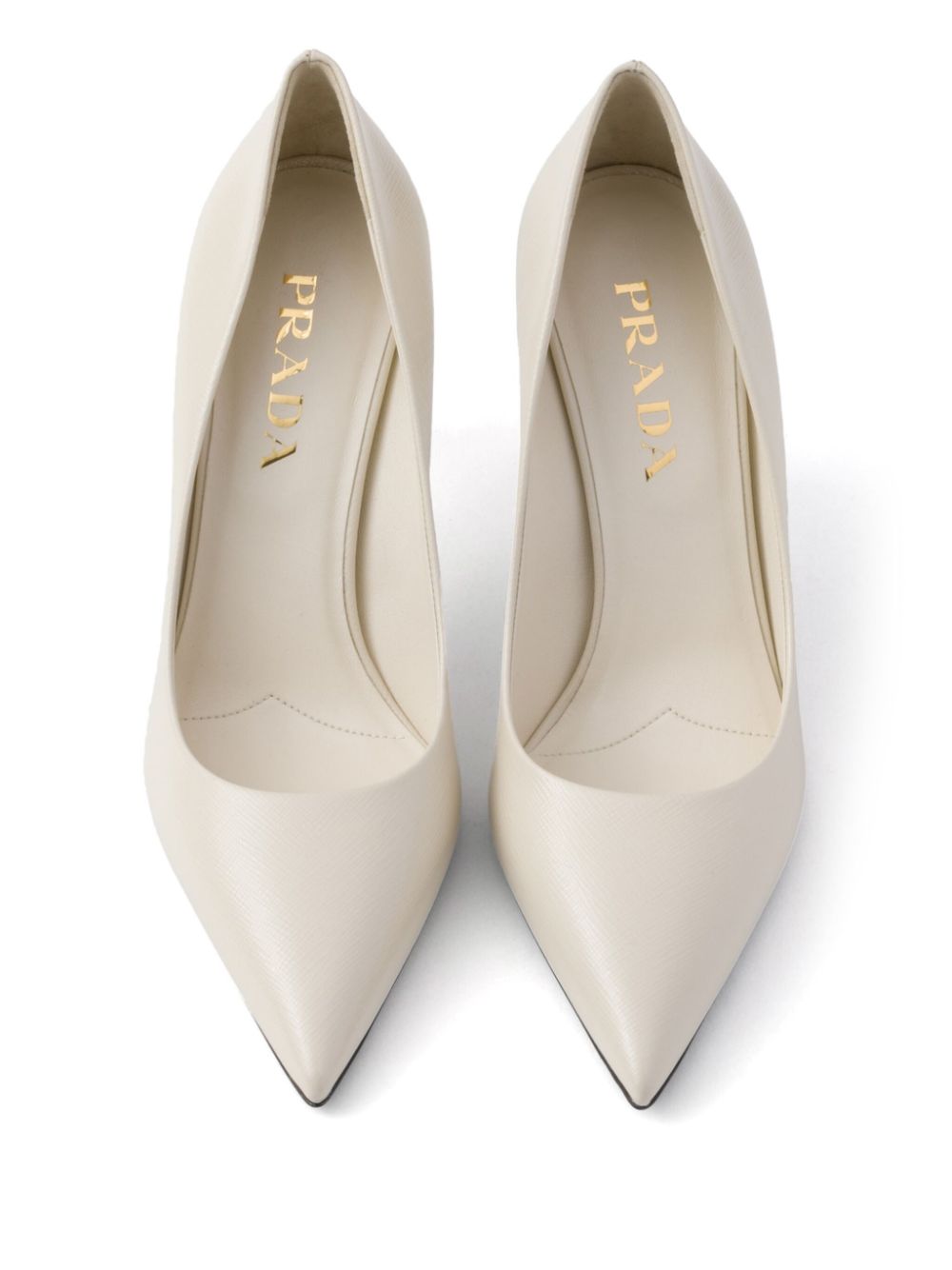 Prada 85 mm Saffiano leren pumps Beige