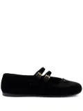 Prada velvet-finish ballerina shoes - Black