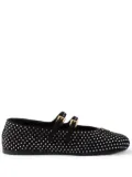 Prada crystal-embellished ballerina shoes - Black