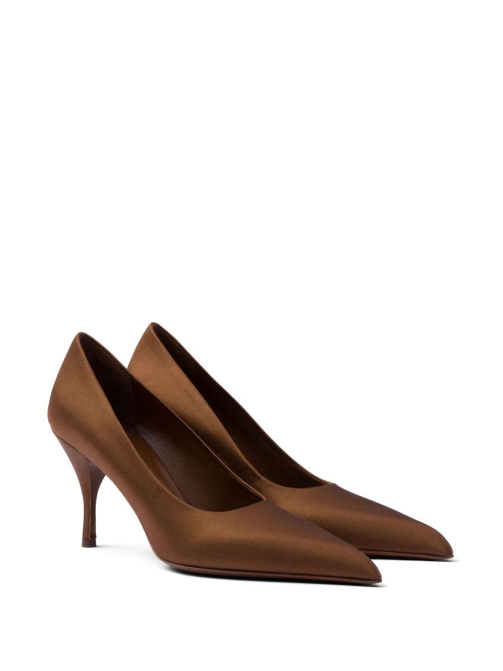 Prada 85mm satin pumps - Bruin