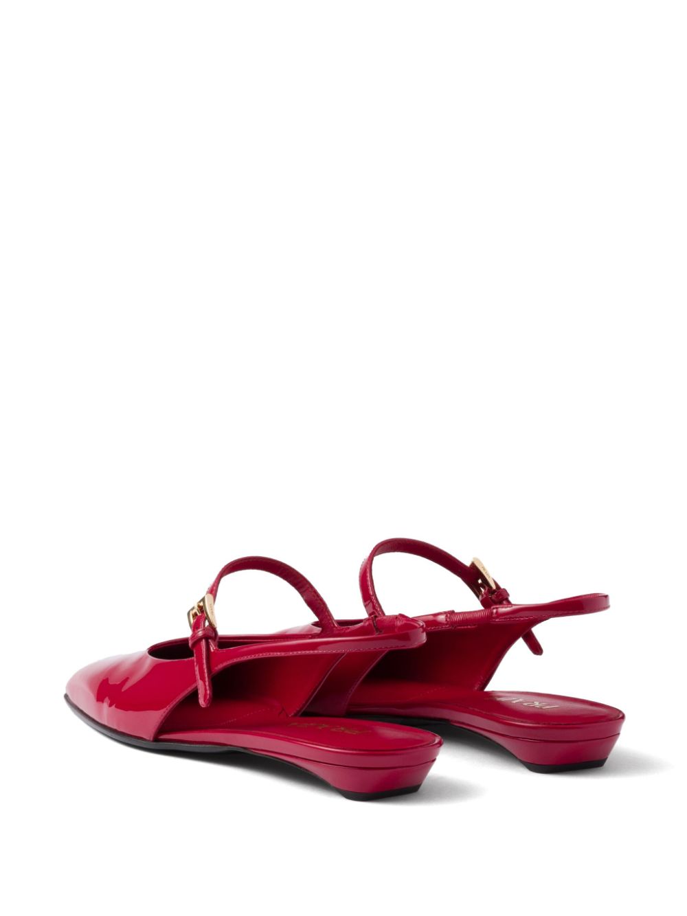 Prada Leren slingback ballerina's Rood