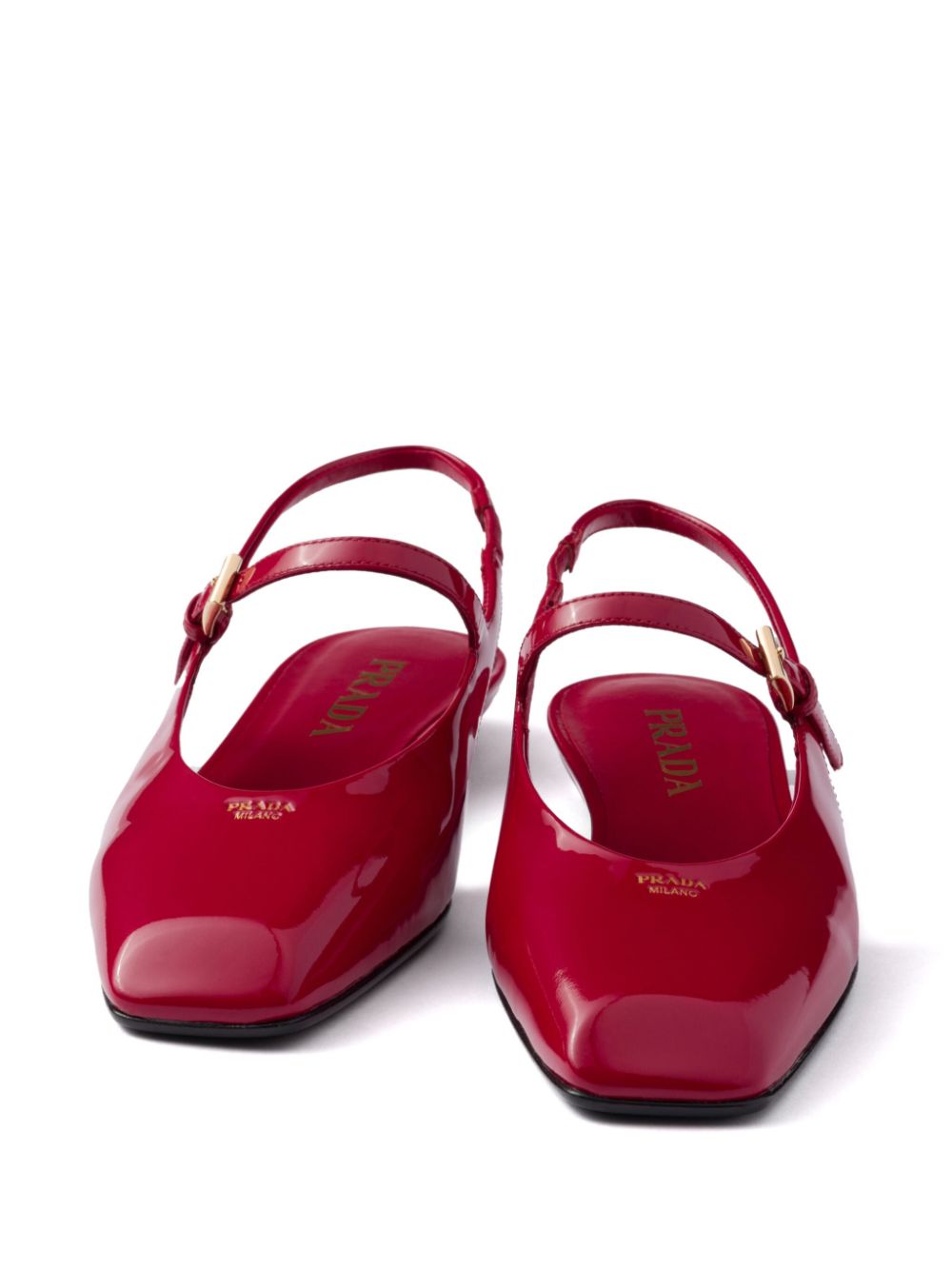 Prada Leren slingback ballerina's Rood