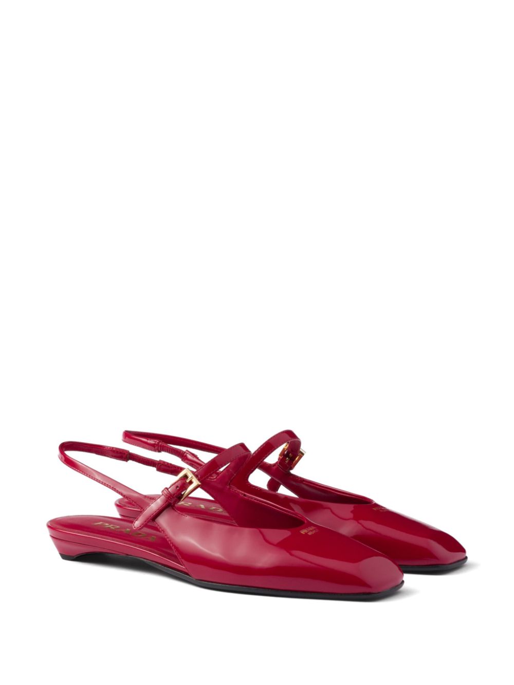 Prada Leren slingback ballerina's Rood