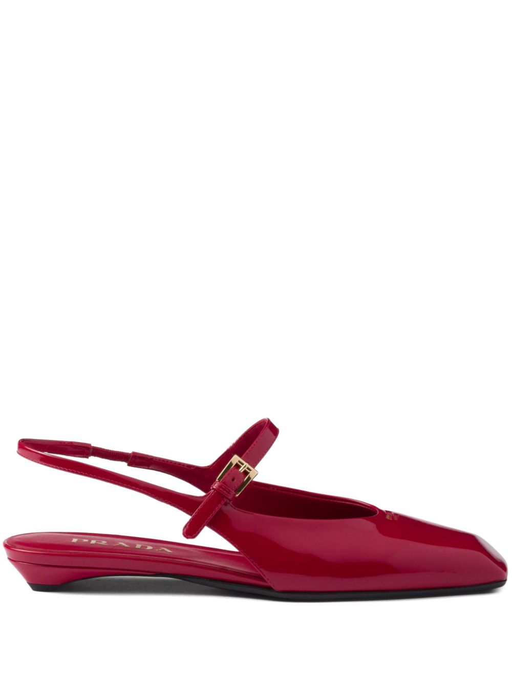 Prada Leren slingback ballerina's Rood