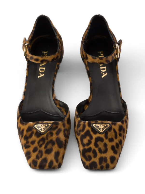 PRADA  レオパード ミュール　35 Prada 35mm leopard-print Pumps | Brown | FARFETCH PL