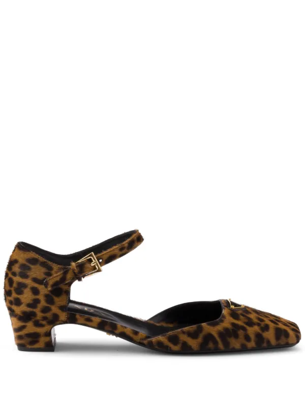 Prada 35mm Leopard-print Pumps in Brown