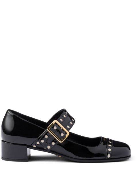 Prada 35mm leather Mary Jane pumps