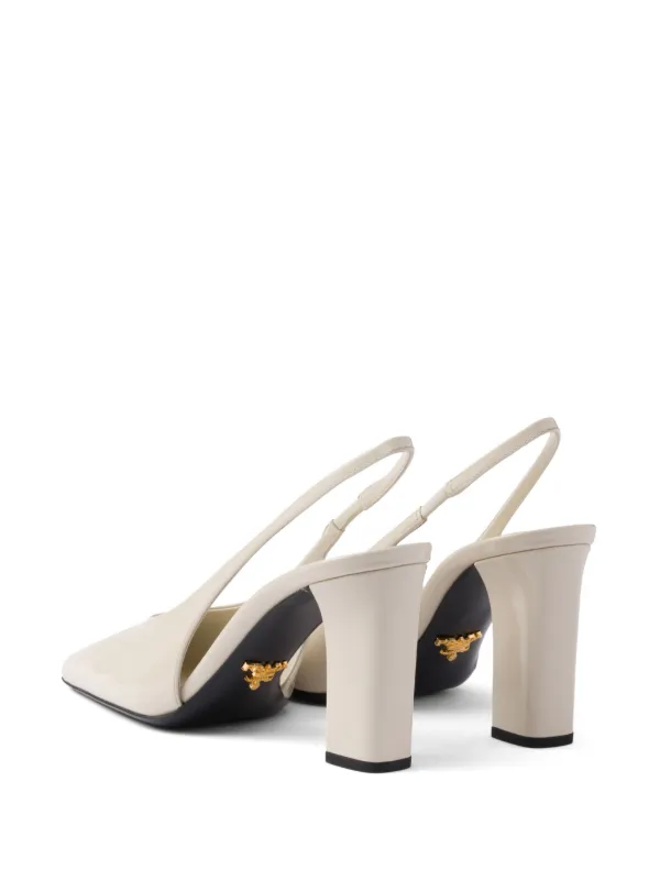 Prada Sapato De Couro Com Salto 85mm | Neutro | FARFETCH BR