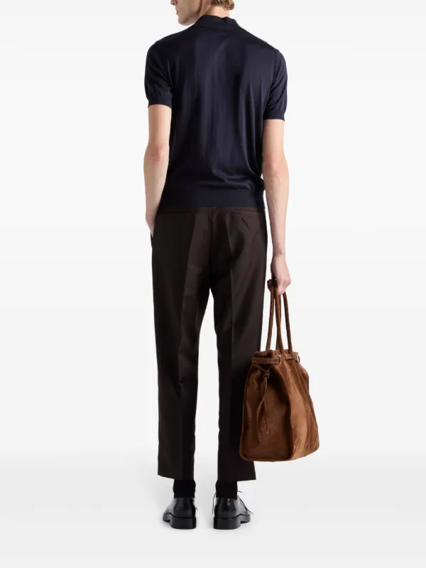 Prada Silk Polo Shirt | Blue | FARFETCH