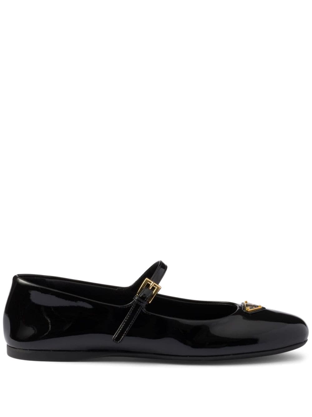 Prada leather ballerina shoes Black