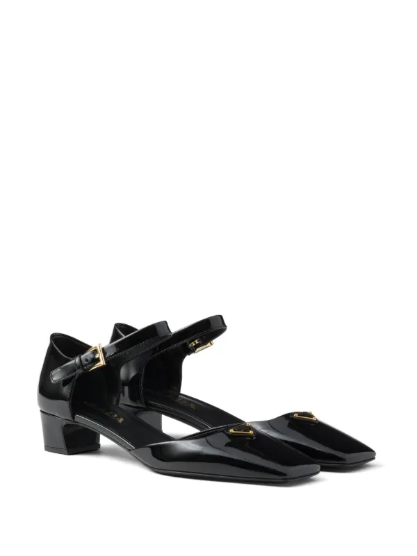 Prada 35mm patent-leather Pumps | Black | FARFETCH MY