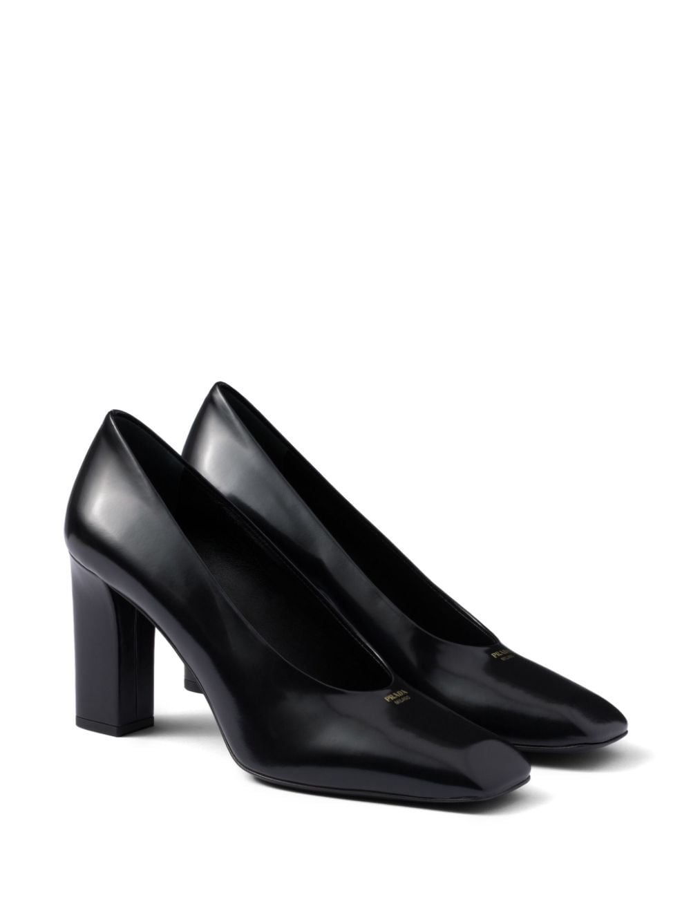 Prada 85 mm leren pumps - Zwart