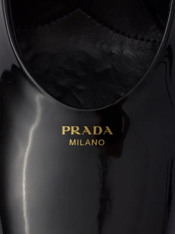 Prada 85mm Leather Slingback Pumps | Black | FARFETCH