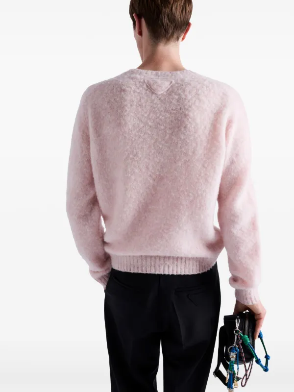 【送料&関税込】Prada Melange Pastel Pink Wool Sweater Prada Melange Pastel Pink Wool Sweater | italist